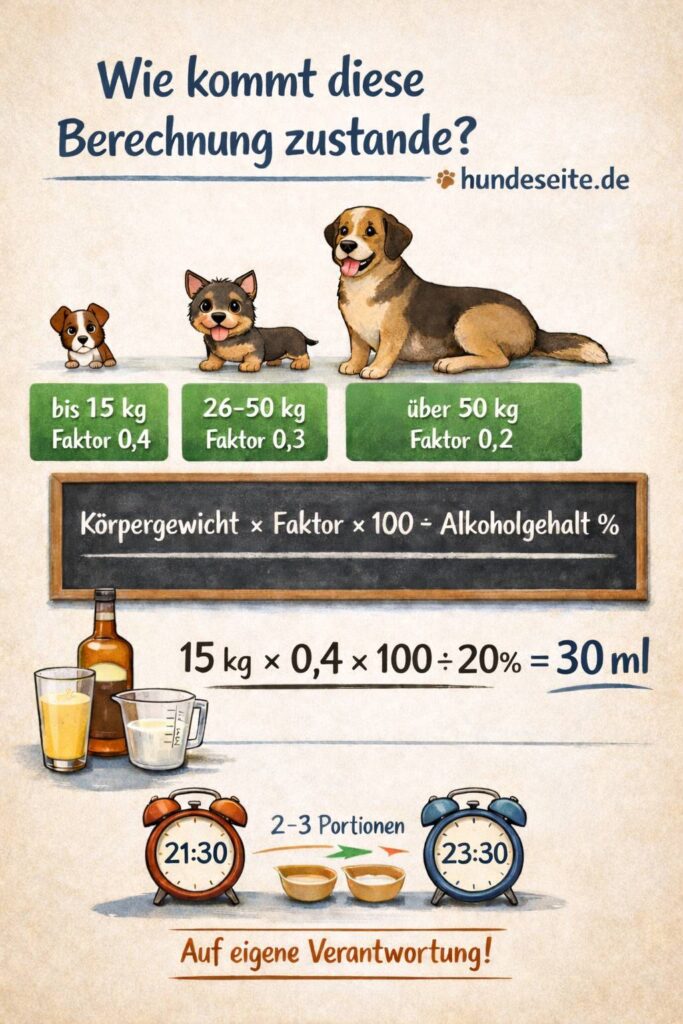 Eierlikör für Hunde berechnen