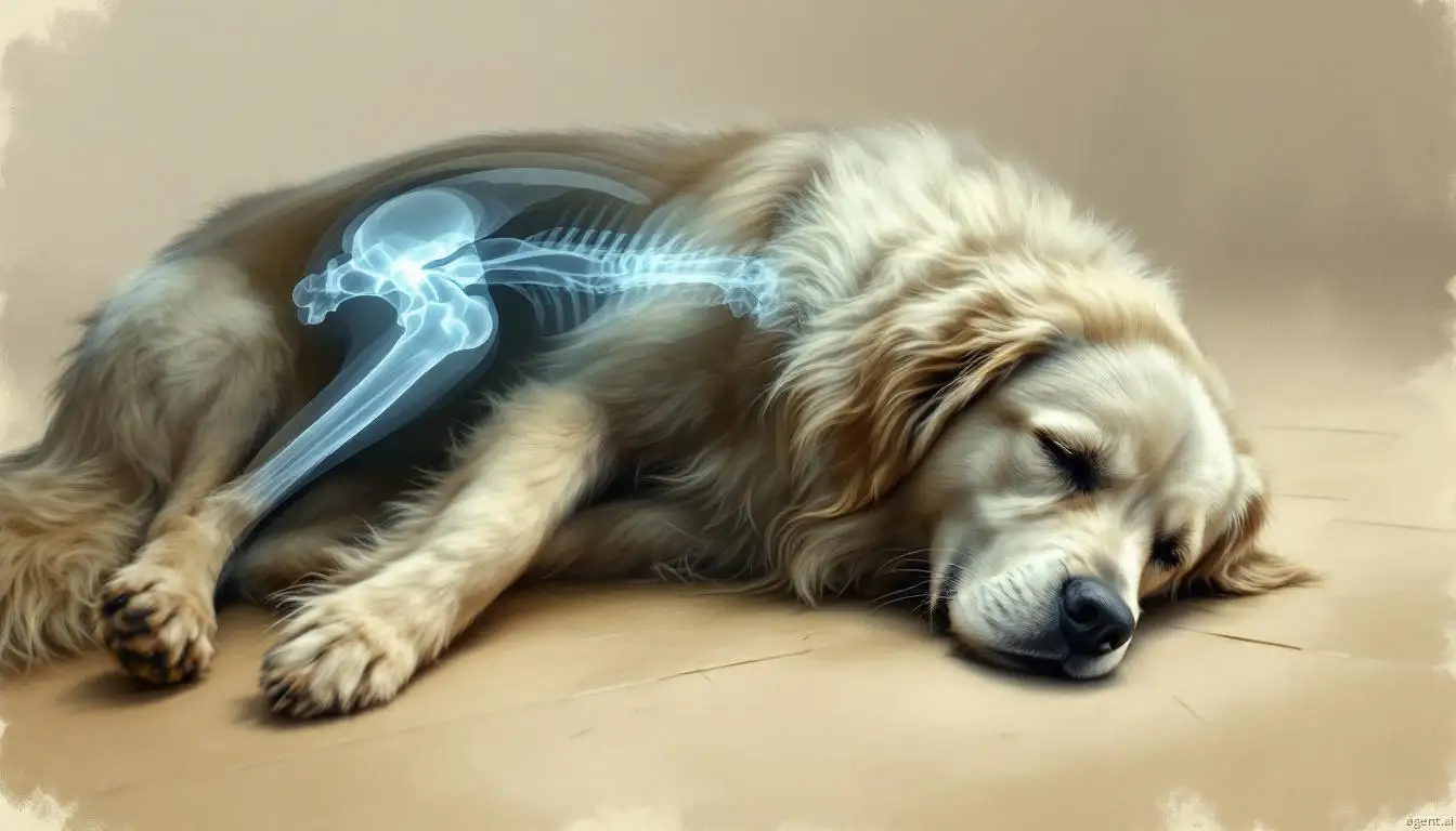 Röntgenbild HD Hüftgelenksdysplasie beim Hund