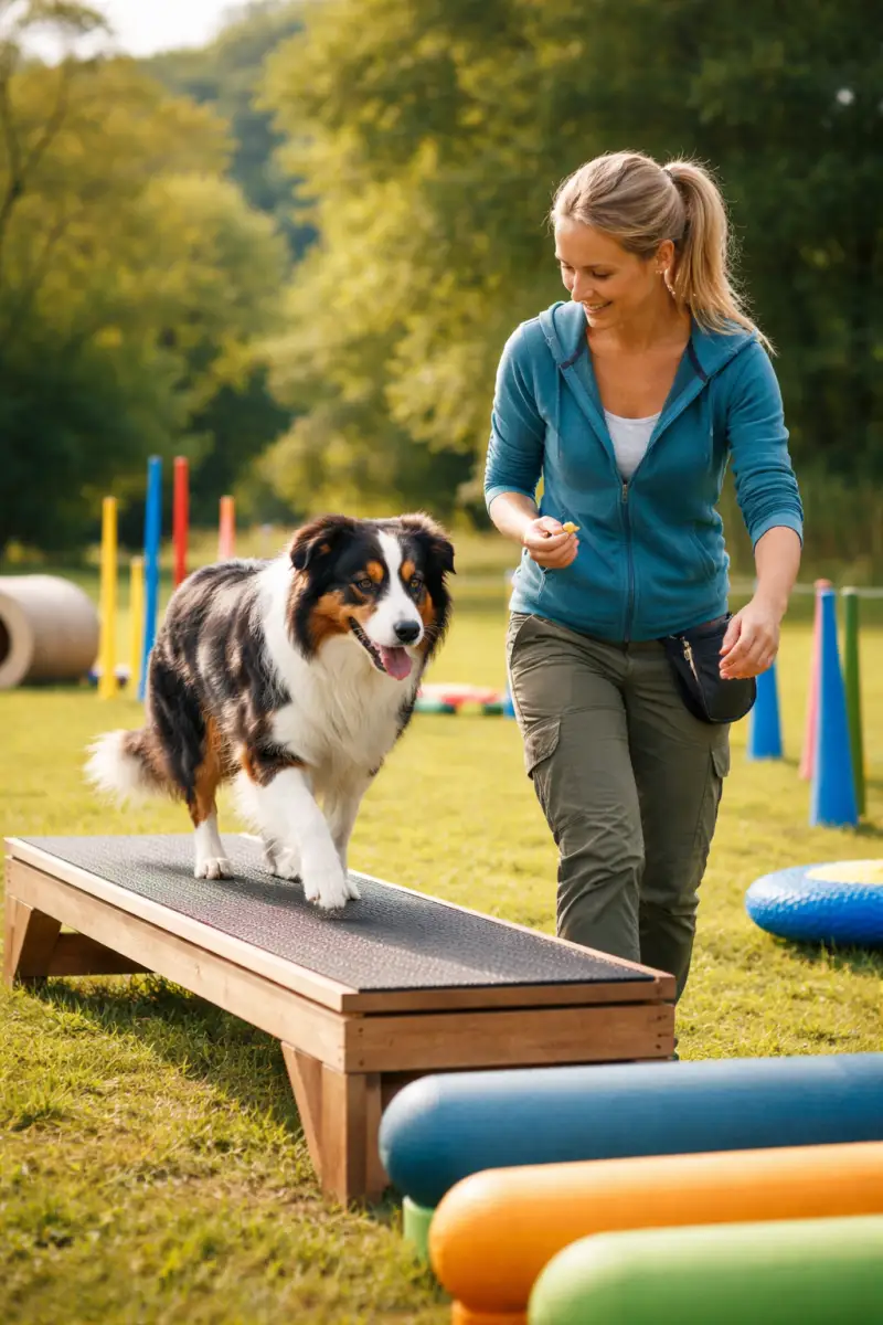 Hund beim Degility Hund beim Degility