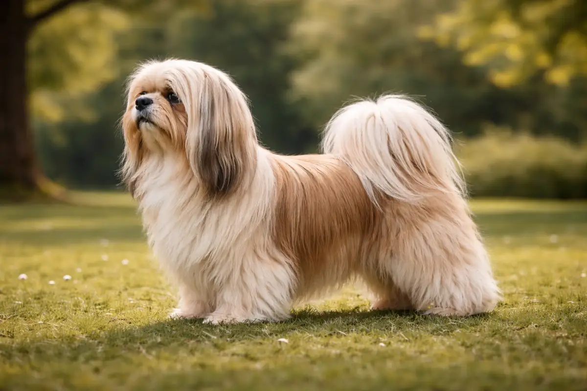 Lhasa Apso mit langem Fell