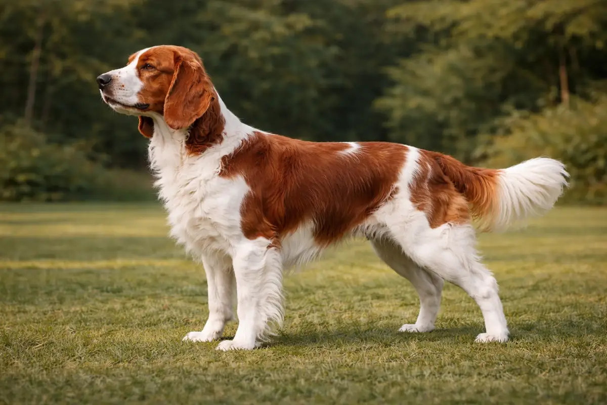 Welsh Springer Spaniel rot-weiß stehend